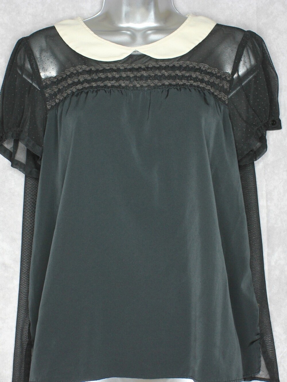 Peter Pan Collar Black Twee Top Princess Vera Wang